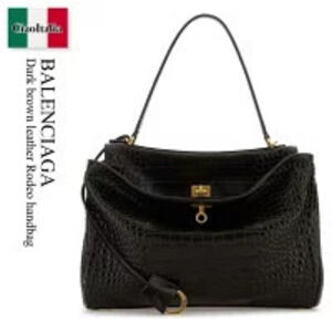 Balenciaga Bag Handbag Dark Brown Leather Rodeo